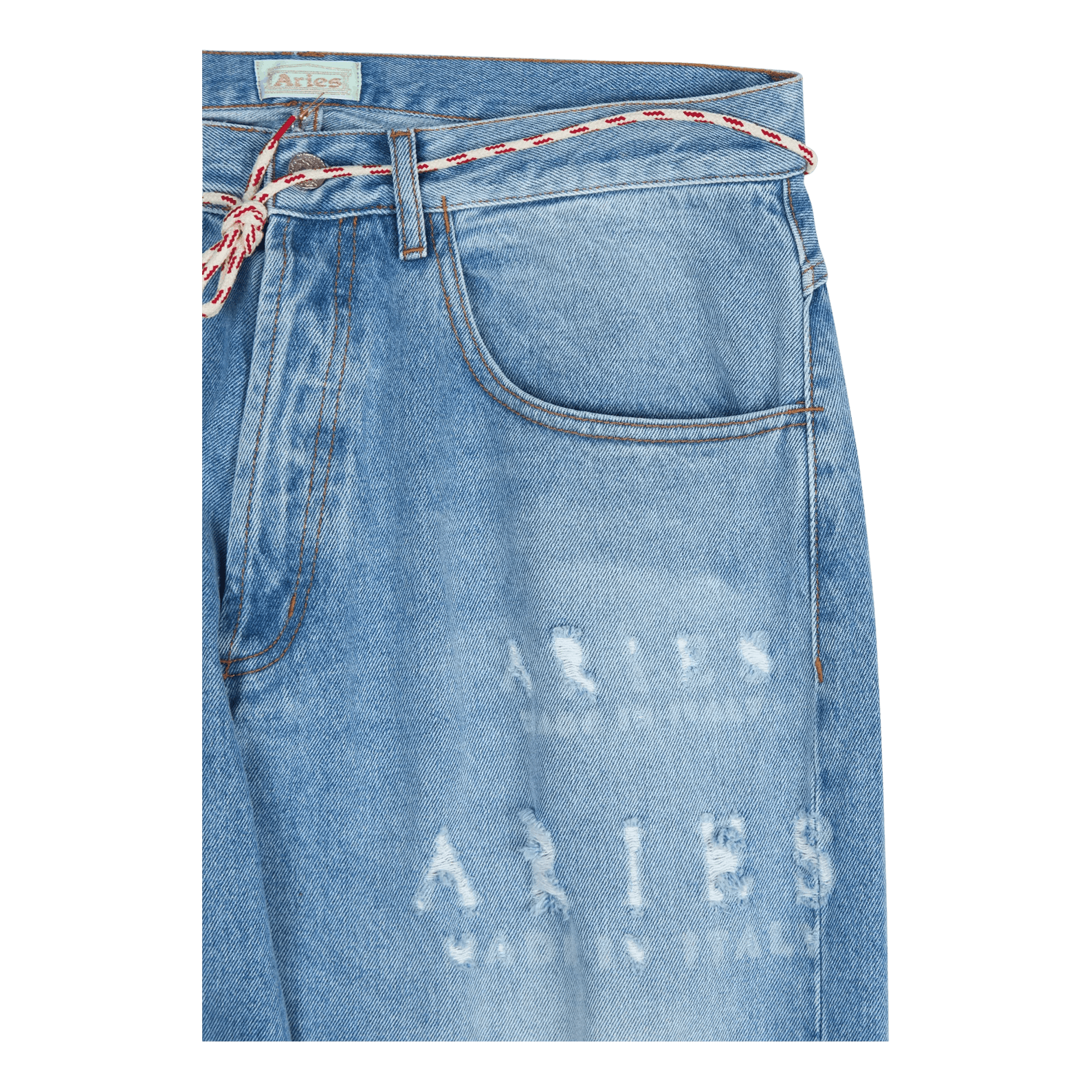 NWT- Aries Mens 'Betten' Destroyed Logo Jeans - Size 32/32 — photo 6 of 8