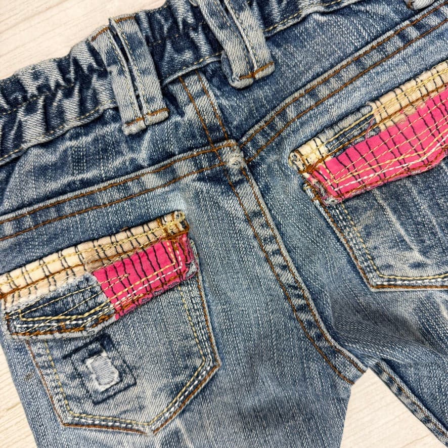 Two Belles Girls Cuffed Patchwork Jeans - Size 2Y — photo 4 of 7