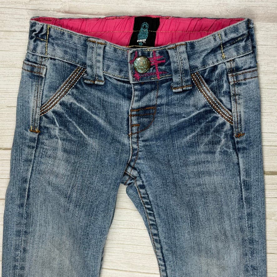 Two Belles Girls Cuffed Patchwork Jeans - Size 2Y — photo 6 of 7