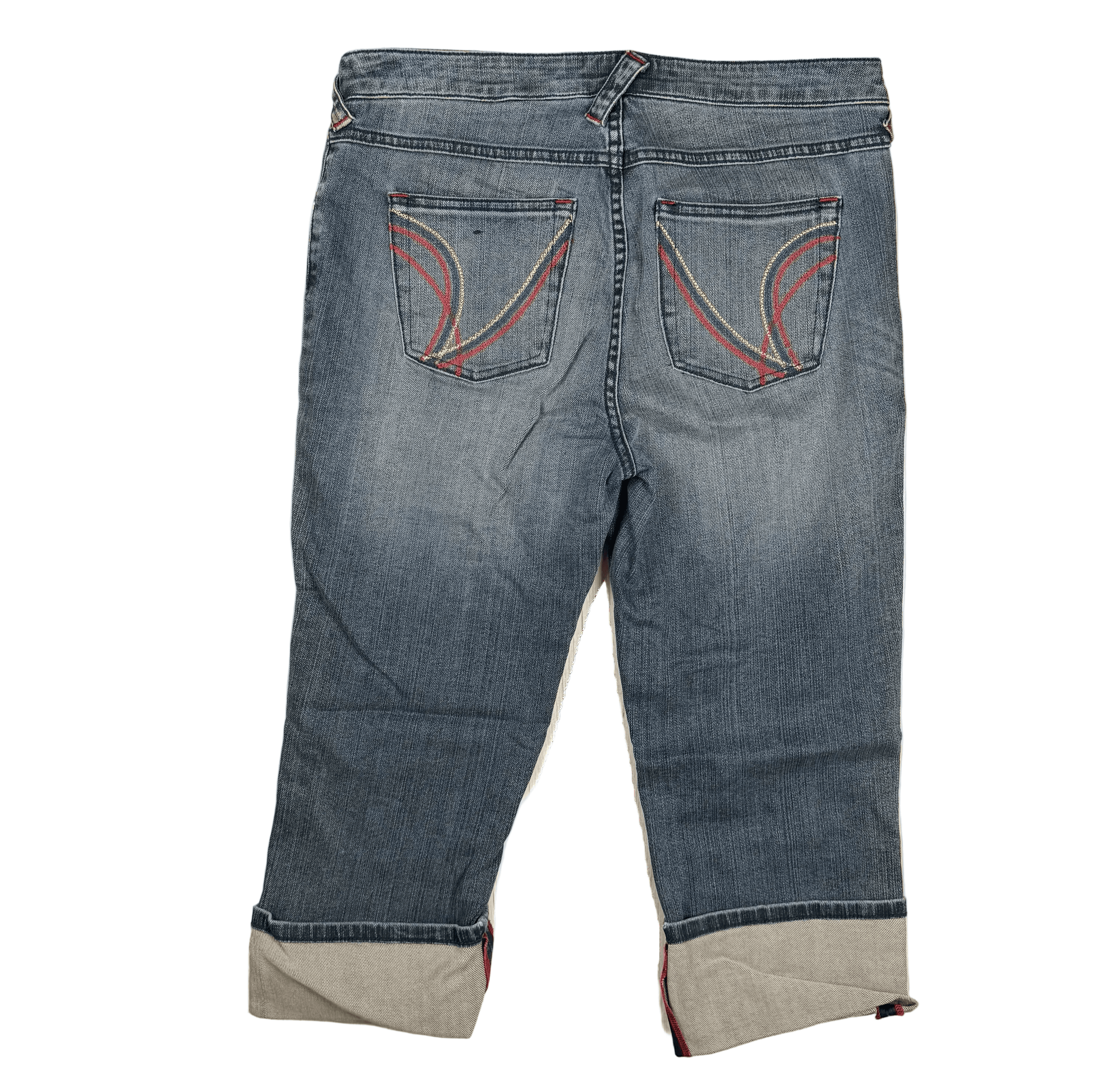 NEW- Baby Phat Cuffed Distressed Denim Capri- US Size 14 or 16/18 AU — photo 2 of 7