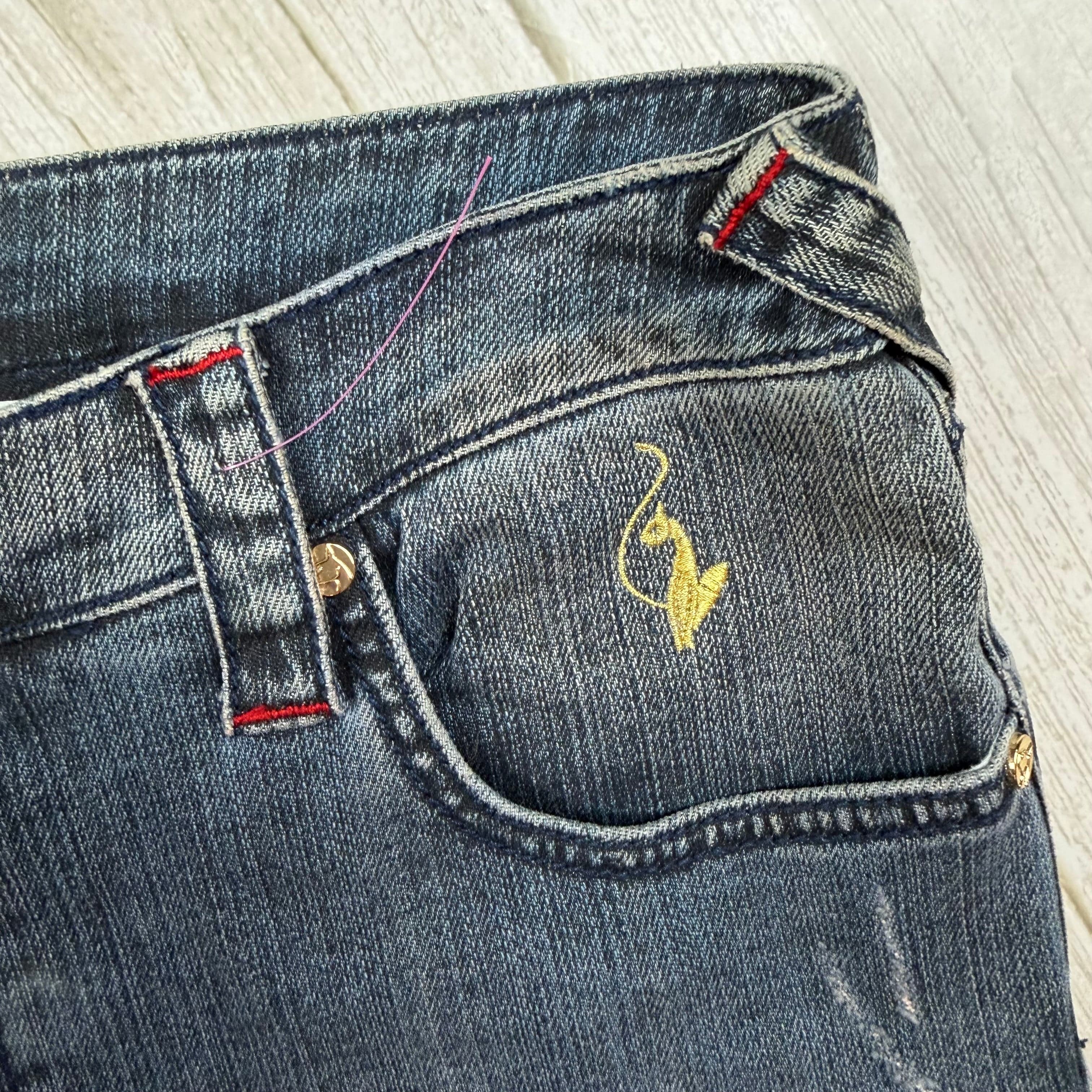 NEW- Baby Phat Cuffed Distressed Denim Capri- US Size 14 or 16/18 AU — photo 5 of 7