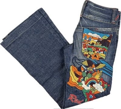 Red Pepper Japan Y2K Embroidered Ladies Low Rise Boot Jeans - XS — photo 1 of 11