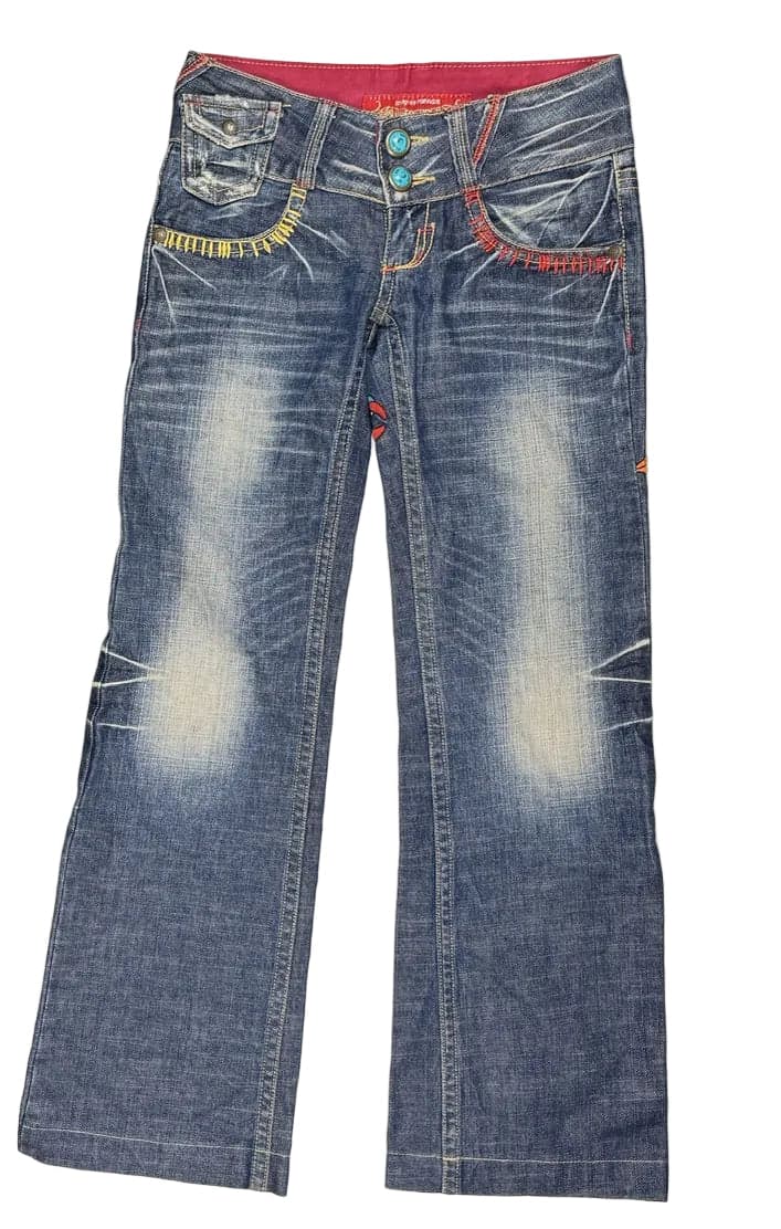 Red Pepper Japan Y2K Embroidered Ladies Low Rise Boot Jeans - XS — photo 4 of 11