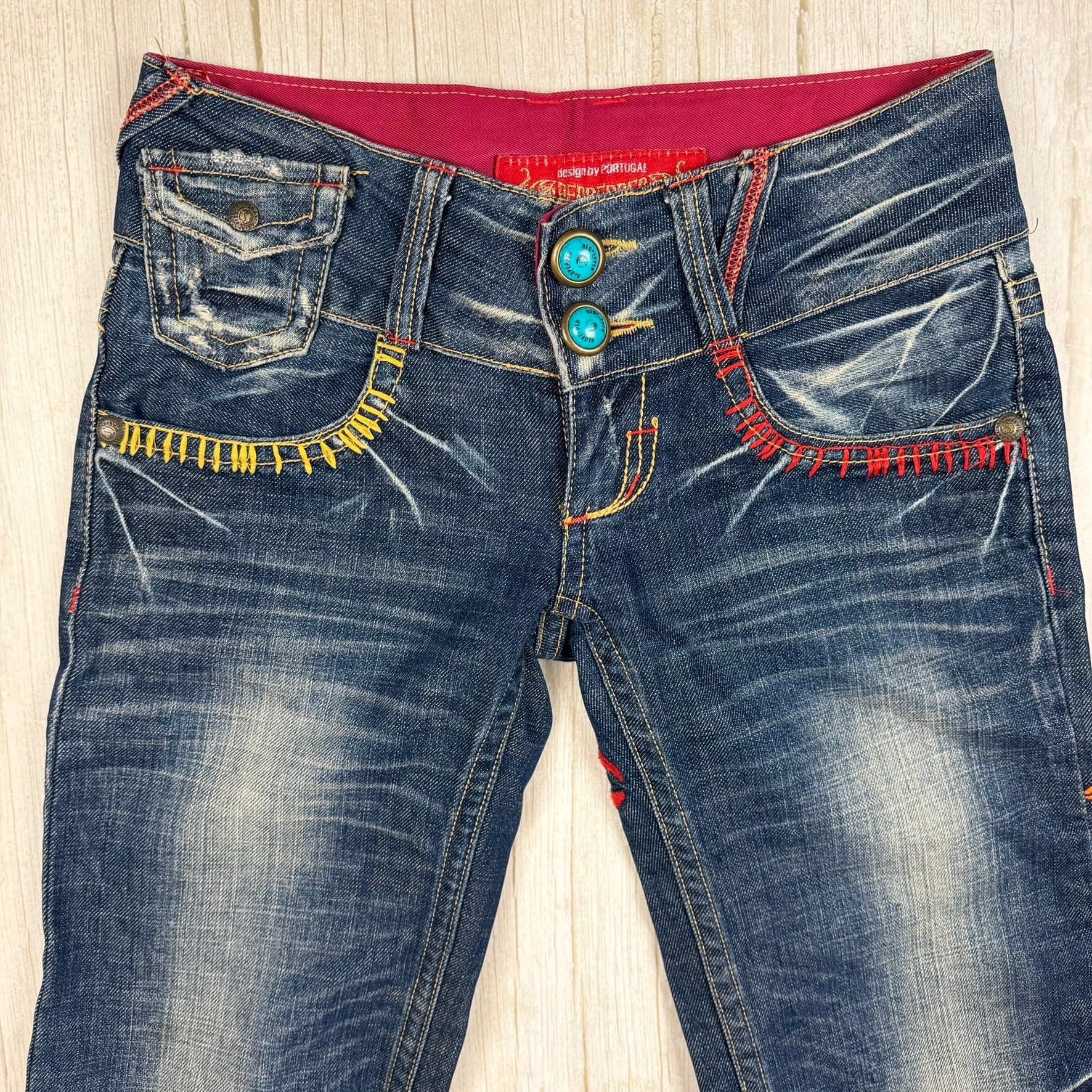 Red Pepper Japan Y2K Embroidered Ladies Low Rise Boot Jeans - XS — photo 5 of 11