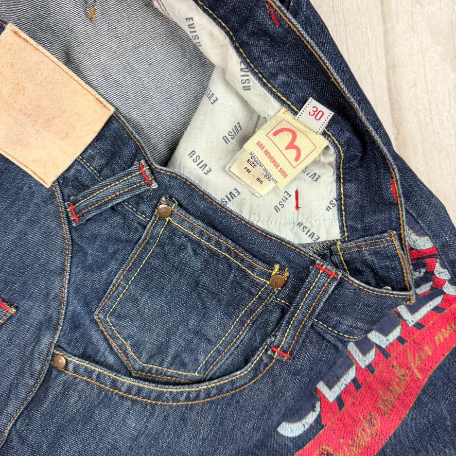 Evisu Japan Evisu Genes Cinch Back Logo Jeans - Size 30 — photo 7 of 9