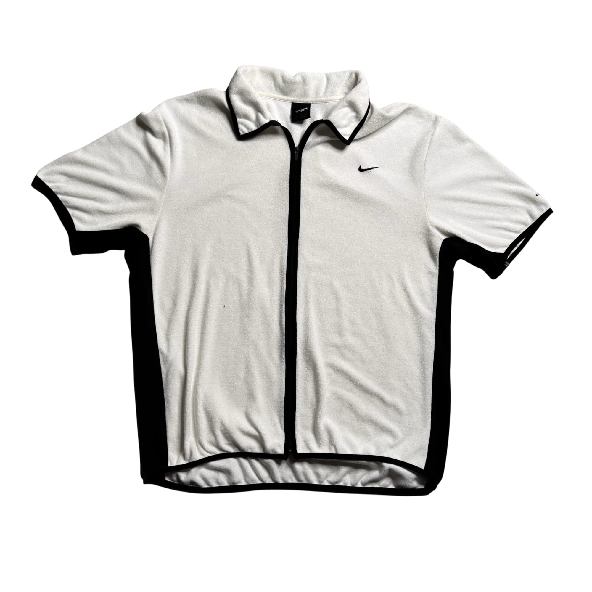 Nike white short sleeve zip-up shirt — photo 1 of 2