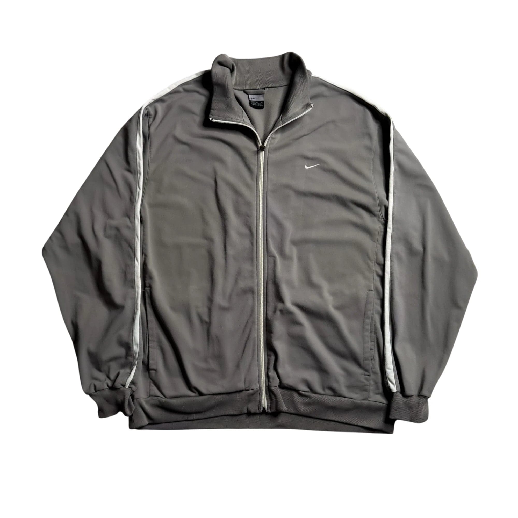 Nike Men's Grey Full-Zip Track Jacket with White Sleeve Stripes — photo 1 of 2