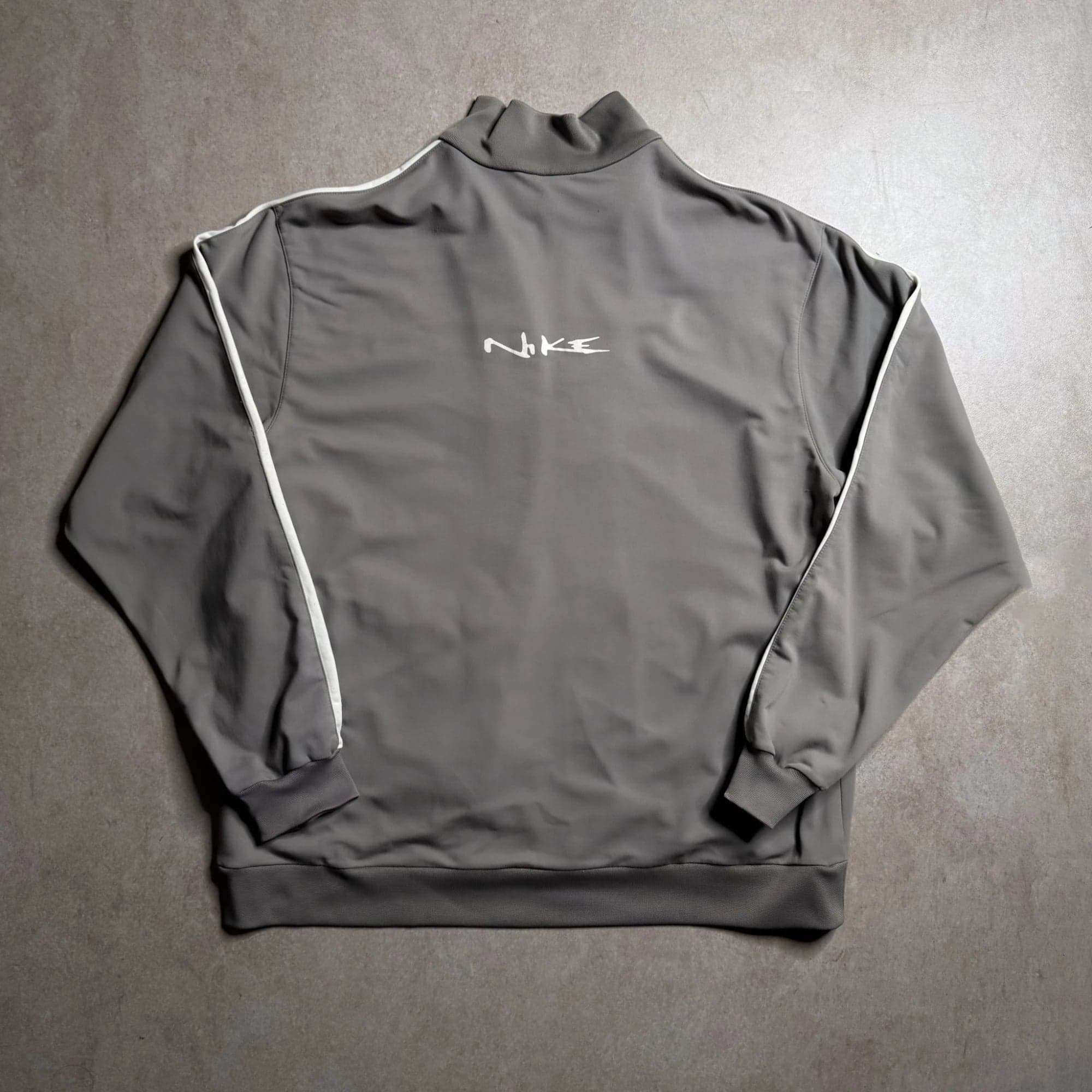Nike Men's Grey Full-Zip Track Jacket with White Sleeve Stripes — photo 2 of 2