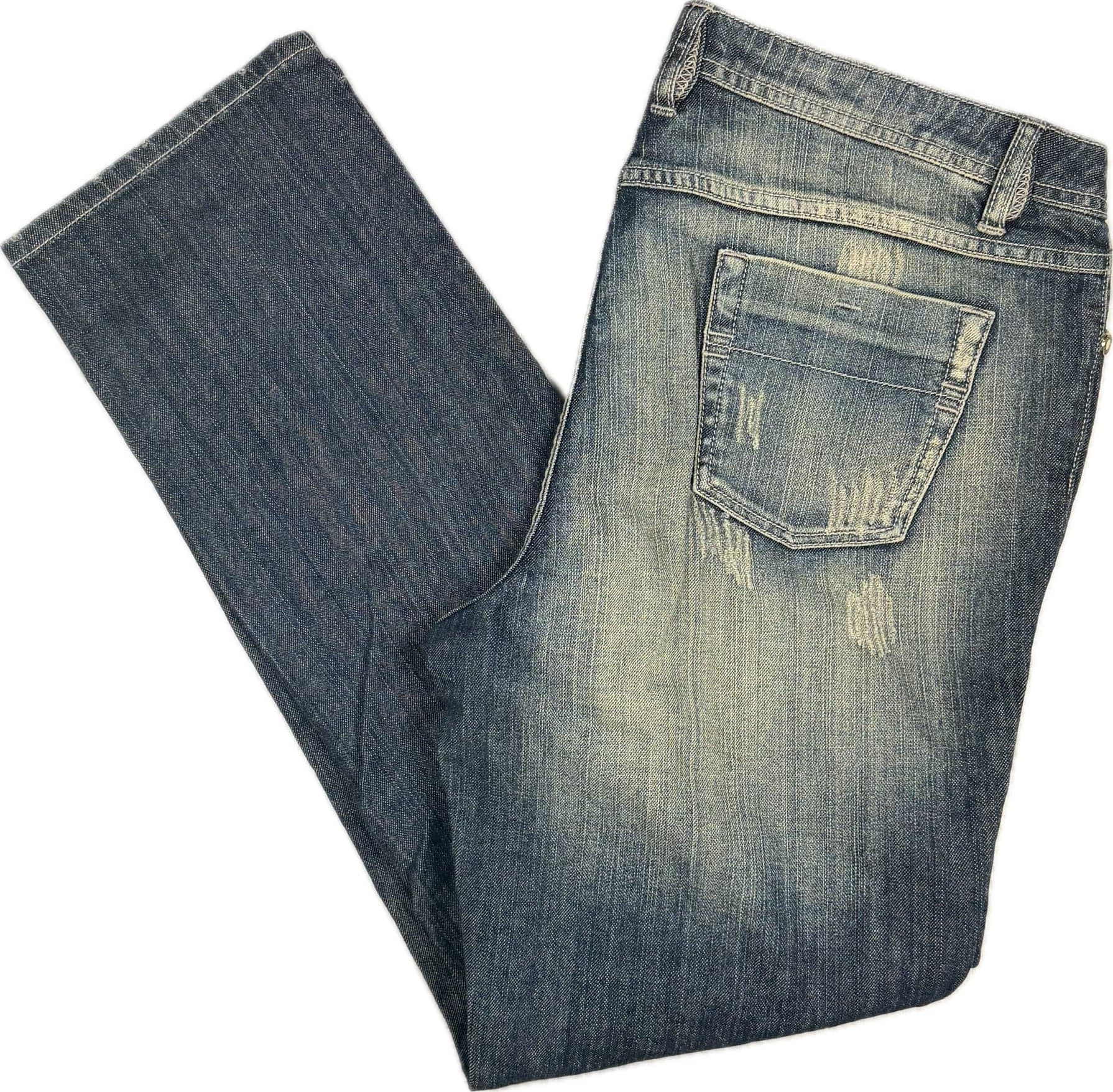 NEW- Baby Phat Distressed Denim Straight Leg Jeans- US Size 18 — photo 1 of 8