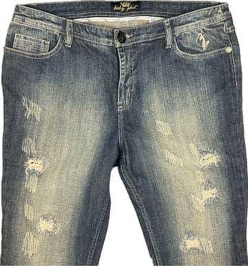NEW- Baby Phat Distressed Denim Straight Leg Jeans- US Size 18 — photo 2 of 8