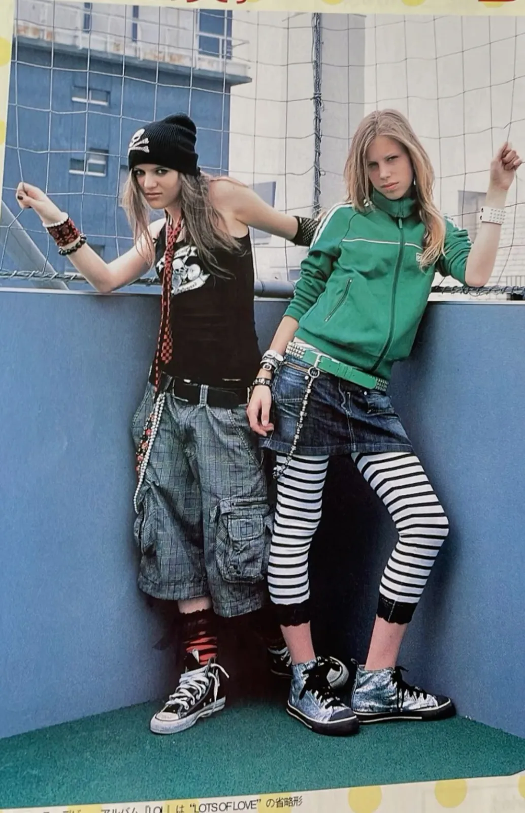Skate Punk aesthetic — The plaid skirt, band tee, visible boxers, cargo shorts, and high socks are all strong indicators of the skate punk aesthetic, particularly the 90s/early 00s era. The sneakers also fit.